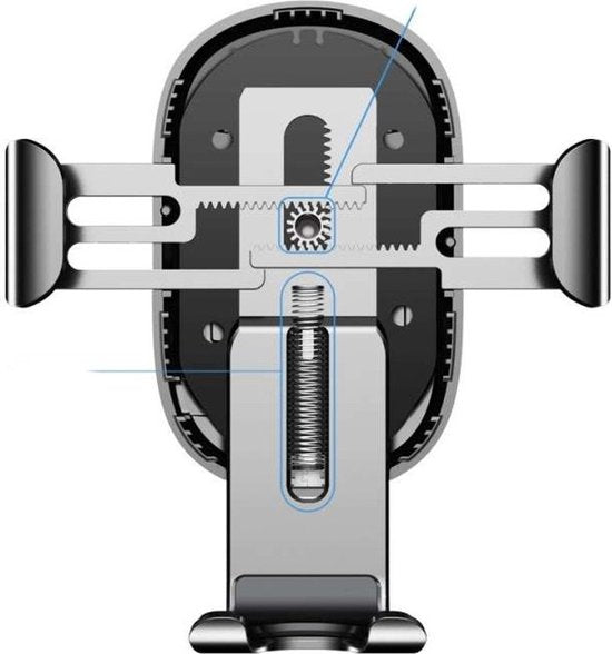 Baseus Gravity Car Mount Autohouder + Qi Draadloze Oplader Zilver