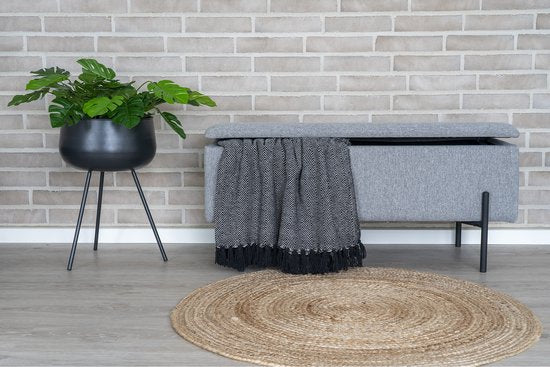 House Nordic Bank – Met Opbergruimte – 95 x 36,5 x 46 cm – Lichtgrijs
