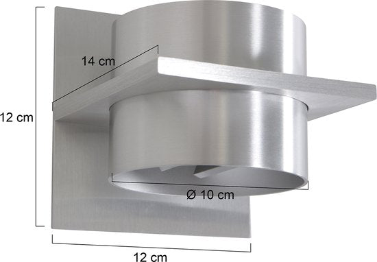 Wandlamp Muro 3366ST Staal G9, verstelbare schotjes, kunststof en metaal, modern design 12x12x14 cm, Steinhauer