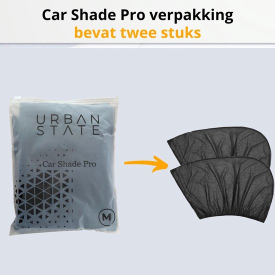 Urban State Auto zonwering - Universeel - UV bescherming - Maat M - Zwart