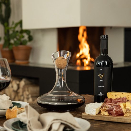 Luxwine® - Decanteer karaf - Wijnkaraf - 1,45L - Incl. 1000 Schoonmaakparels - Incl. kurkafsluiting - Decanter