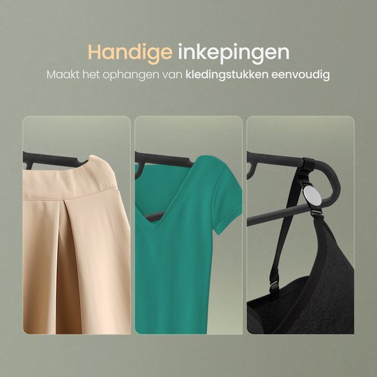 O'DADDY® Fluwelen Kleerhangers - Kledinghangers - 20 Stuks Kleren Hangers - Klerenhanger Antislip - 43,5 cm - Kleerhangers kunststof - Zwart