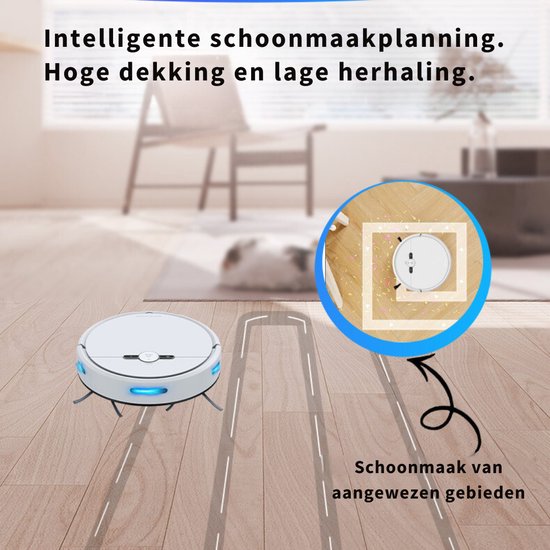 Livista Robotstofzuiger met Dweilfunctie - Slimme navigatie - Automatisch oplaadstation - Dweilrobot - Robotstofzuiger huisdieren - Inclusief app & afstandsbediening