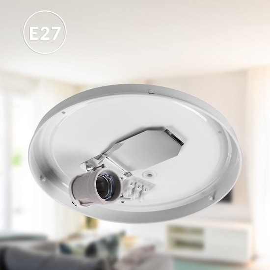 Monzana Plafondlamp - 40W Rond 30cm Fitting E27 - Grijs