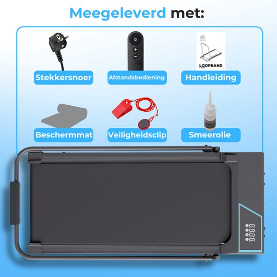 Loopband 1-12km/u – Walking Pad – Loopband Inklapbaar – Wandelband – Met Hellingfunctie – Incl. Tablethouder, Afstandsbediening en App