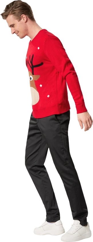 Dressforfun Kersttrui sympathiek rendier XXL - verkleedkleding kostuum halloween verkleden feestkleding carnavalskleding carnaval feestkledij partykleding - 303394