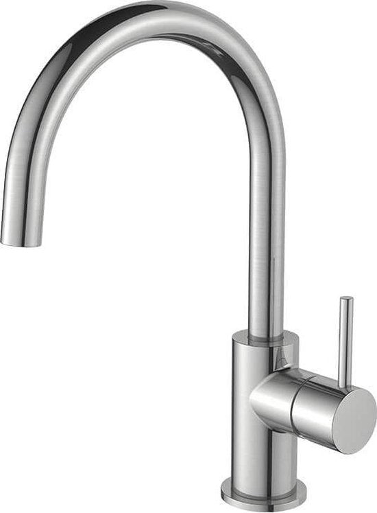 Regn Luxe Keukenmengkraan met ColdStart – Energiezuinig & Elegant – Hoge Uitloop (31,5 cm) - geborsteld nikkel