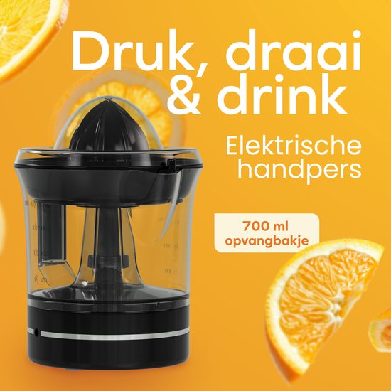 KitchenBrothers Citruspers - Compact - Handmatig - 0.7L - Zwart
