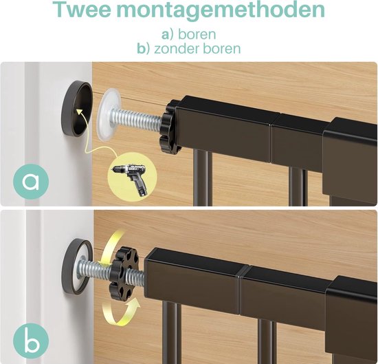 ADSafety Traphekje - Zonder Boren - 76 t/m 103 cm - Verlengstukken - Klembevestiging - Zwart