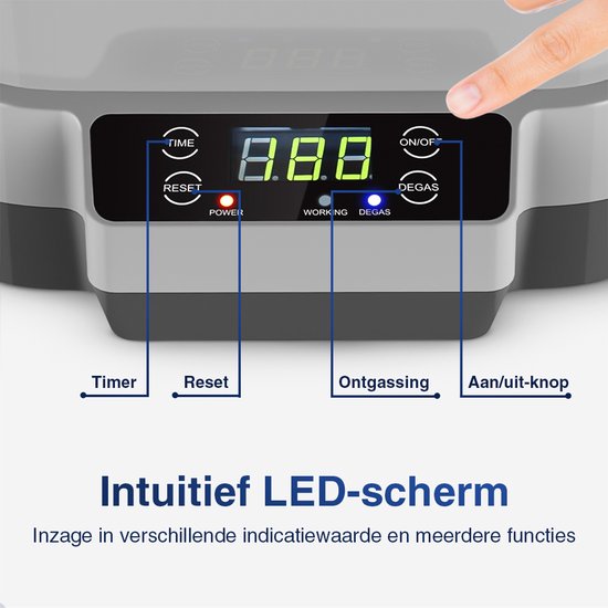 Samako Ultrasoon Reiniger PowerWave - Reinigingsapparaat - Ultrasoonbad - Brillen - Sieraden - Horloge - Make-up kwast - 1200 ml