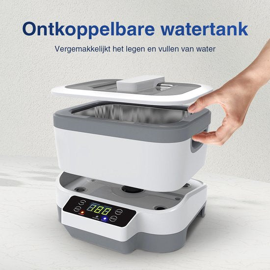 Samako Ultrasoon Reiniger PowerWave - Reinigingsapparaat - Ultrasoonbad - Brillen - Sieraden - Horloge - Make-up kwast - 1200 ml