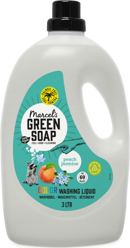 Marcel's Green Soap Vloeibaar Wasmiddel - Grootverpakking - Perzik & Jasmijn - 3L - 69 wasbeurten