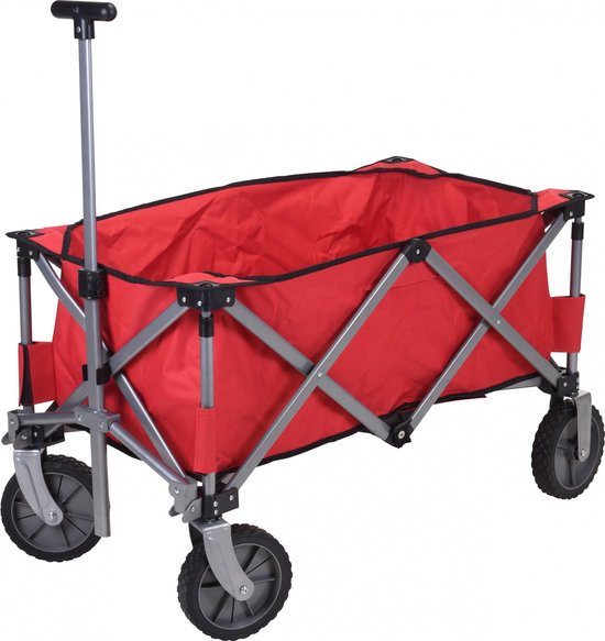 Opvouwbare Bolderkar | Rood | 90 x 49 x 58 cm