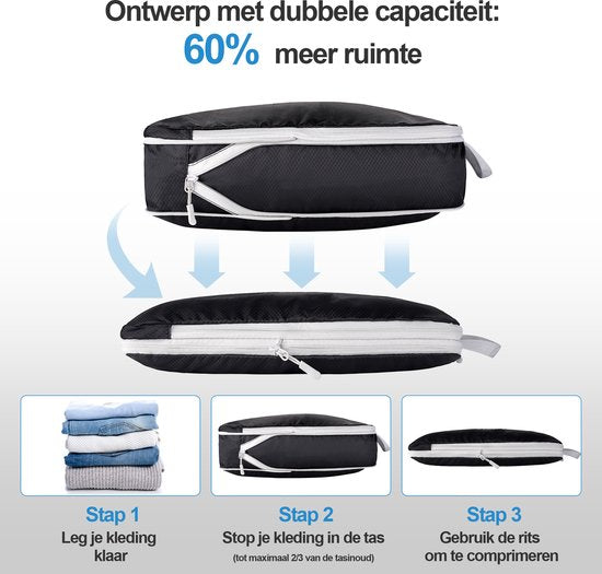 saaf Compression Packing Cubes Set - 5-delig - Zwart