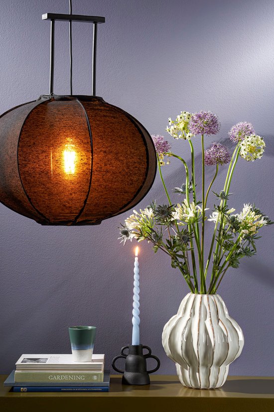 Mica Decorations Pego Hanglamp - H55 x Ø50 cm - Linnen - Zwart