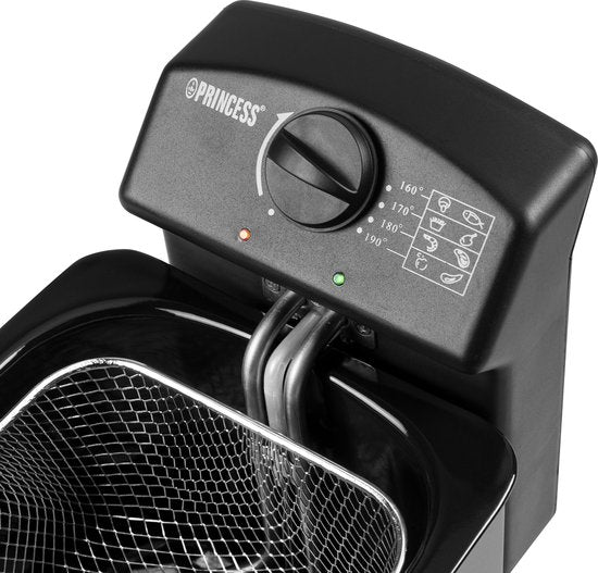 Princess Frituurpan 182729 – Friteuse - 4 liter – Koude zone - 2000 Watt - Black Steel Collectie