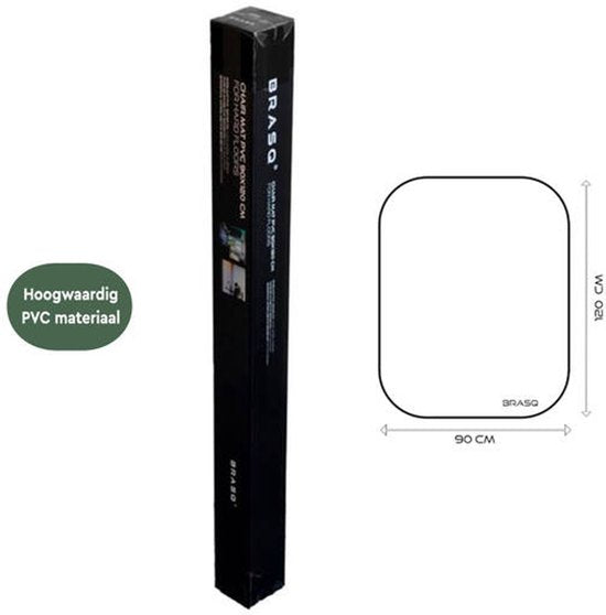 BRASQ Rechthoekige Stoelmat CM100 - Transparant - 90x120 cm - Hoogwaardig PVC - Vloerbeschermer voor Harde Vloeren