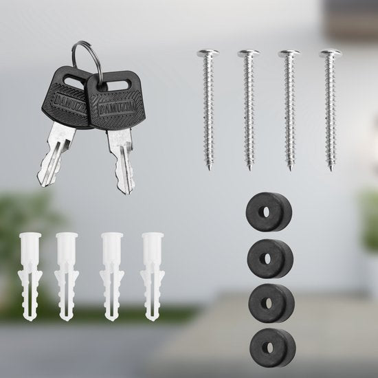 Monzana Design Brievenbus RVS – Krantenvak & 2 Sleutels - Zilver