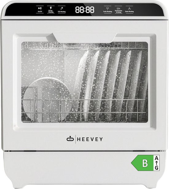 Heevey Mini Vaatwasser - Vrijstaande vaatwasser - Campingvaatwasser - 5 Wasprogramma's - Afwas - Sterilisatiesysteem - Droogfunctie 75°C