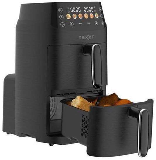 Nexxt Double Stack Airfryer – 2x 2.5L – Compact & Ruimtebesparend – 2 Gerechten Tegelijk – Ideaal voor Kleine Keukens