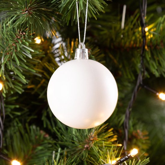 Kerstboomballen 24st Ø6cm - Mat Glanzend Kunststof - Groen