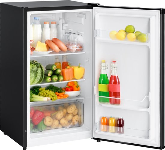 KitchenBrothers Tafelmodel Koelkast – 88L – Vrijstaand – Zwart – Compacte Mini Frigo met Verstelbare Planken