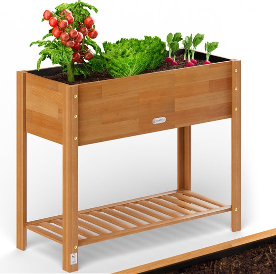 CASARIA Moestuinbak - 2 Etages 100x40x84cm - Acaciahout Bruin