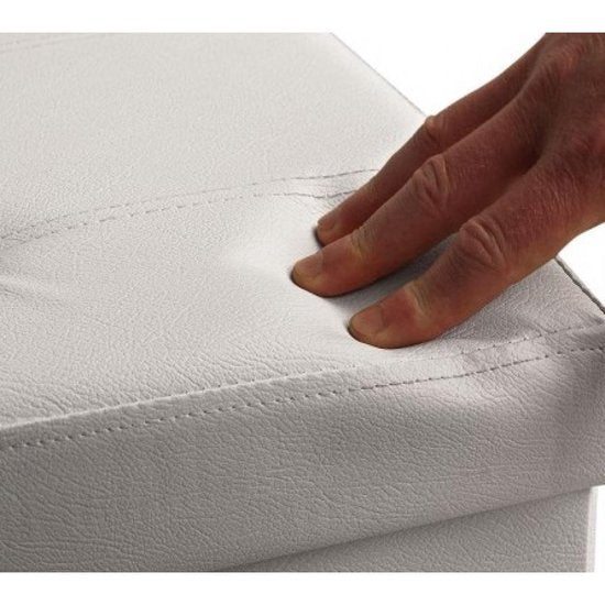 Casaria Zitbank met Opbergruimte - 80x40x40cm 100L Kunstleer – Wit