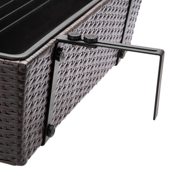Casaria Polyrattan Bloembak – 2 Stuks Incl. Ophangbeugels – Bruin