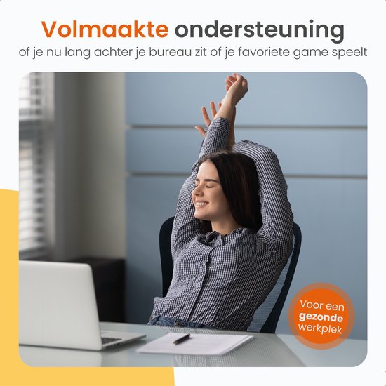 Goliving Ergonomische Bureaustoel - Kantoorstoel - Office Chair - Verstelbaar - Op Wieltjes - Voor Volwassenen - NEN-1335 - Zwart