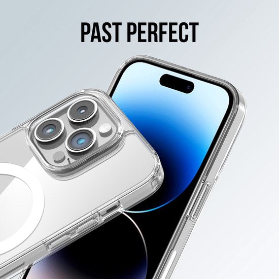 Podec Magsafe Hoesje Geschikt voor iPhone 14 Pro Max - Met 3x Screenprotector + 3x Cameraprotector - Magnetisch met Ring Doorzichtig - Telefoonhoesje Transparant Case