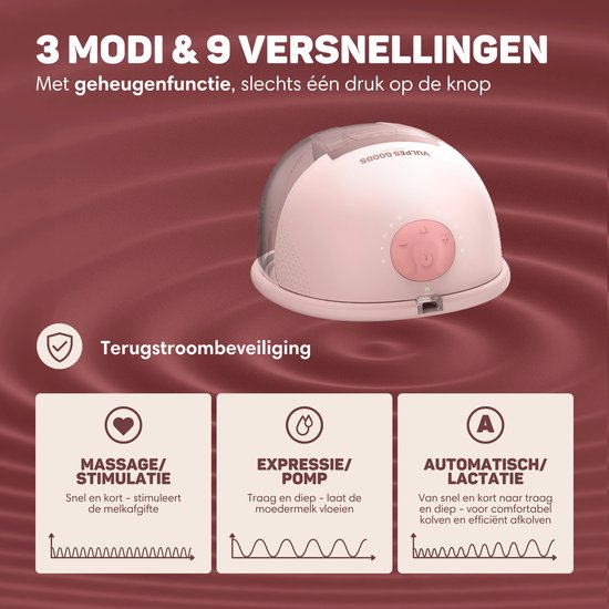 Vulpes Goods® BabyCare - Elektrische Borstkolf Elite - Handsfree Borstkolf - Dubbele Draadloze Borstkolf - Warmtecompressie - BPA-Vrij - App - Incl. Reiskoffer, Borstschildverkleiners, 60 Bewaarzakjes & Meer - Roze