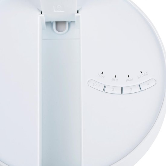 Lifetime Air Tafelventilator Telescopisch - Ventilator Staand met USB en Oplaadbare Batterij - Mini Ventilator met 4 Snelheden - Verstelbaar 13-55 cm - Wit