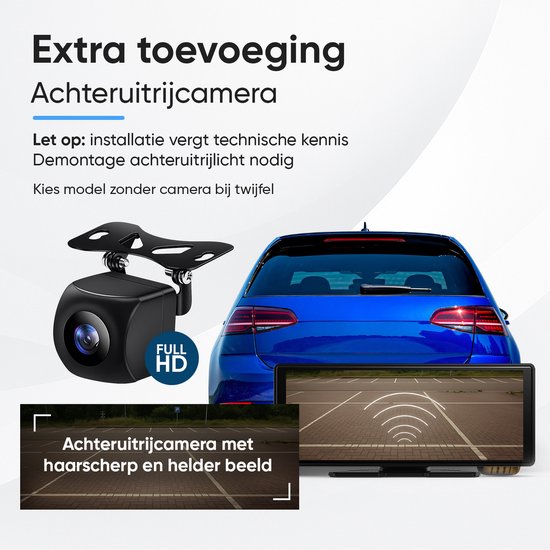 CarMe Achteruitrijcamera 10 Meter Geschikt voor CarMe CarPlay Scherm - Voor Vrachtwagen, Bus, Camper