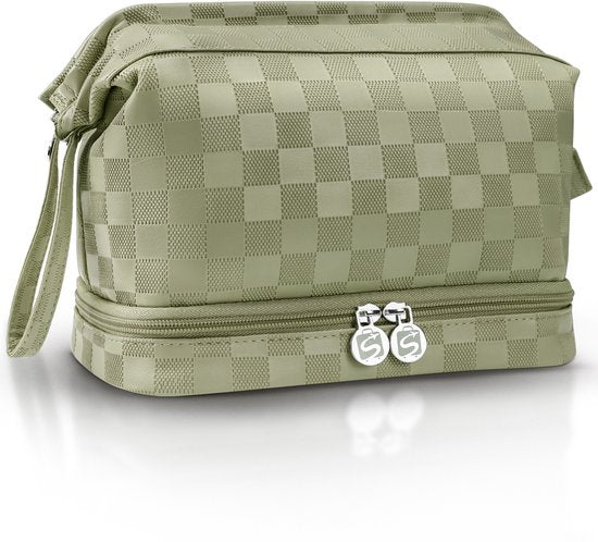 SC Travel Essentials - Toilettas en Make-up Organizer - Waterdicht en Compact - Geschikt voor Reis en Dagelijks Gebruik - Unisex - Matcha Groen