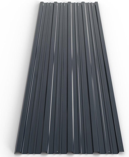 Gardebruk Set van 12 Dakplaten –Metaal – 129 x 46 cm – Antraciet