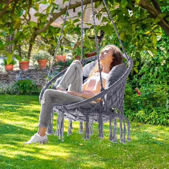 Detex Hangstoel 2 Kussens - Belastbaar tot 150kg Ø 60 cm - Antraciet