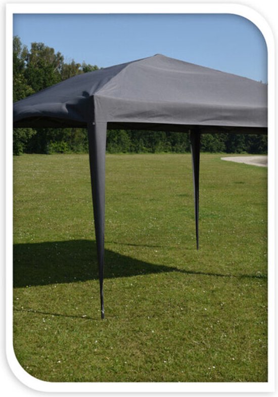 Pro Garden - Easy-Up Partytent - 300 x 300 x 245 cm - Grijs & Polyethylene - Opvouwbaar & Waterafstotend - Inclusief Draagtas - Voor Tuinfeesten & Evenementen