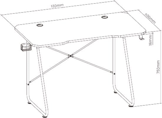 Game bureau volledige muismat - gaming desk - gaming bureaus - computertafel - laptoptafel - 120 x 60 cm