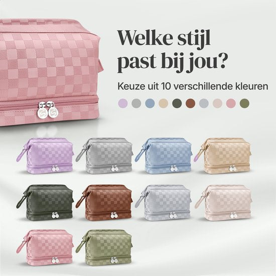 SC Travel Essentials - Toilettas en Make-up Organizer - Waterdicht en Compact - Geschikt voor Reis en Dagelijks Gebruik - Unisex - Roze
