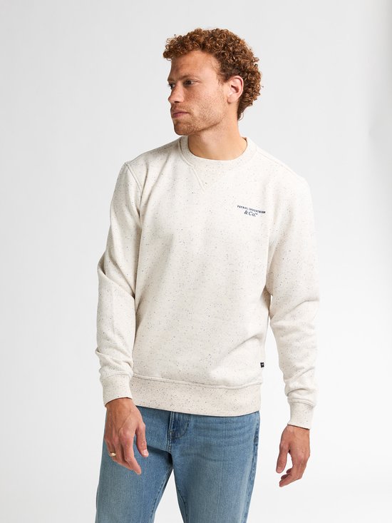 Petrol Industries - Heren Logo-print Sweater Pagosa - Wit - Maat L