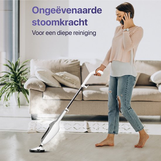 LUMAN 12 in 1 Stoomreiniger Én Handstomer - Tapijtreiniger - Vlekkenreiniger - Met 10 Opzetstukken en 3 Microvezeldoeken - Vloer, Bank, Badkamer en Tapijt Reinigen - Grijs