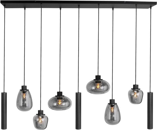 Steinhauer - hanglamp - Reflexion - zwart - glas metaal - design lamp - E27 GU10 - 3796ZW
