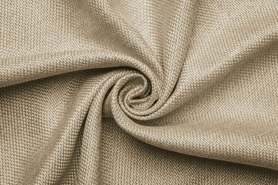 Larson - Luxe Geweven Blackout Gordijn - Haken - Beige - 150 x 250 cm - Verduisterend & kant en klaar