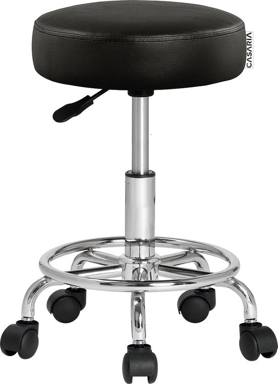 Rolkruk - Hoogte Verstelbaar 360°C Draaibaar - 51-65cm Zithoogte Zwart