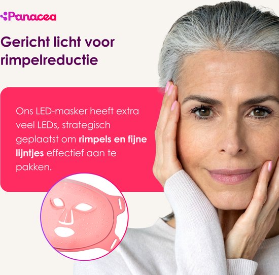 Panacea Red Light therapy - LED Gezichtsmasker - Huidverzorging - Acne - Collageen - 520 LED lamps- Quattro Chip Technologie