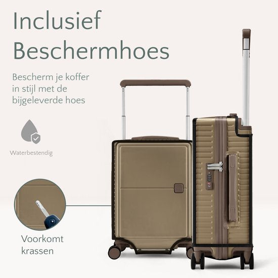 SC City Walker – 3-delige Kofferset | Lichtgewicht & Duurzaam | 20, 24 & 28 Inch | 360° Spinner Wielen | TSA-slot | Inclusief Beschermhoezen – Champagne