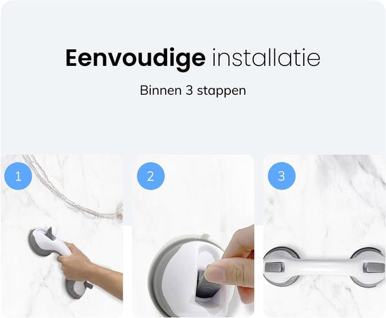 Douche Handgreep met Zuignap - 2 stuks - Geschikt voor douche en toilet - Vochtbestendig - Greep met zuignappen - Voor klein en groot - Extra veilig & sterk model - 30cm Luft