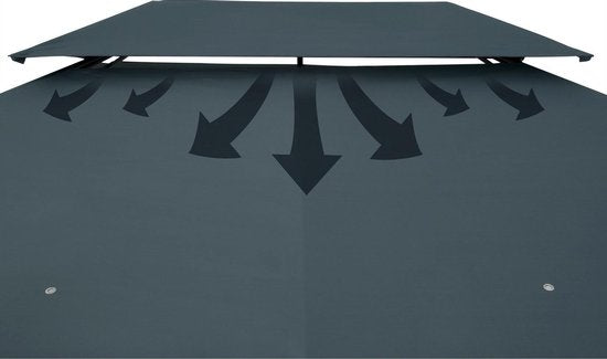 Casaria Paviljoen Topas 3x4m - UV-bescherming 50+ - Antraciet