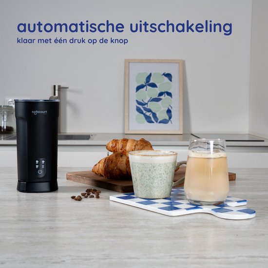 Safecourt Kitchen Melkopschuimer - Elektrische Melkopschuimer - 4-in1 - 500 watt - Zwart